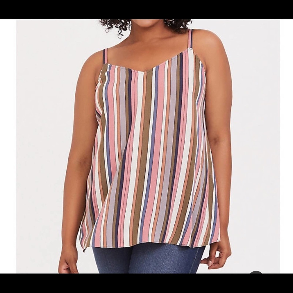 TORRID MULTI STRIPE GAUZE SWING CAMI